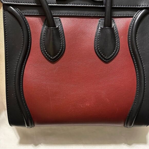 Celine Tricolor Leather Mini Luggage Tote - Picture 6 of 16